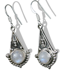 Design 813: white moonstone ethnic earrings