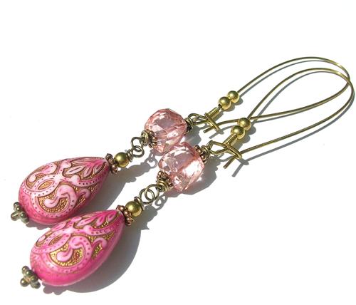 Design 8136: pink pink topaz earrings