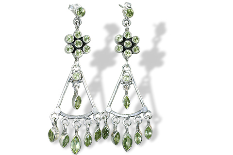 Design 814: green peridot chandelier earrings