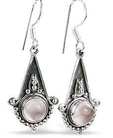 Design 826: pink rose quartz gothic-medieval earrings