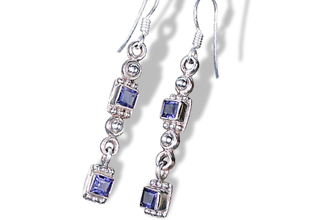 Design 8319: blue iolite art-deco earrings