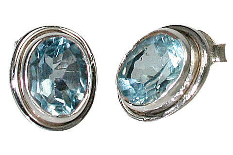 Design 854: blue blue topaz post earrings