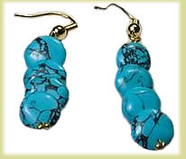 Design 864: blue turquoise american-southwest earrings