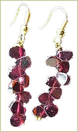 Design 868: red garnet drop earrings