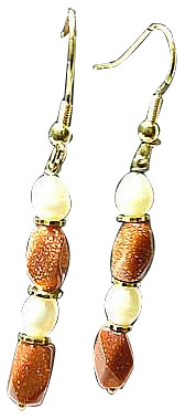 Design 874: brown,white pearl earrings