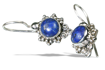 Design 8763: blue lapis lazuli ethnic, star earrings