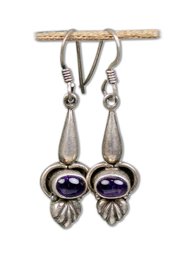 Design 8764: Purple amethyst ethnic earrings