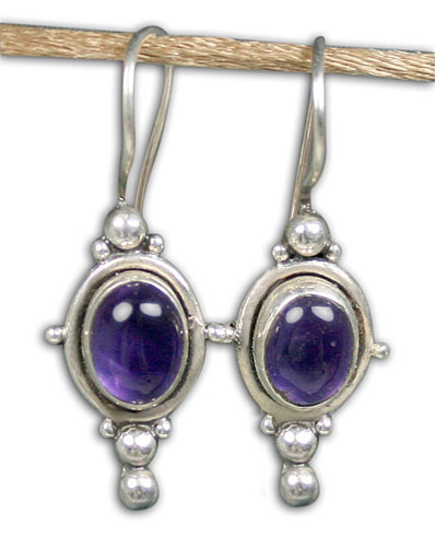 Design 8774: purple amethyst drop, ethnic earrings
