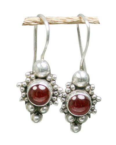 Design 8803: red garnet ethnic, star earrings