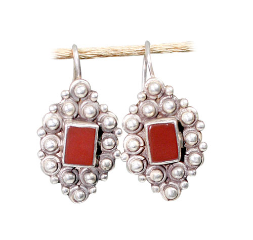 Design 8805: red carnelian ethnic earrings