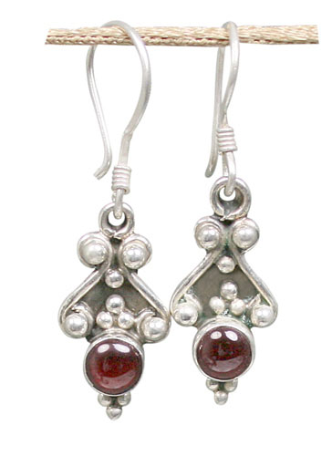 Design 8806: red garnet ethnic earrings