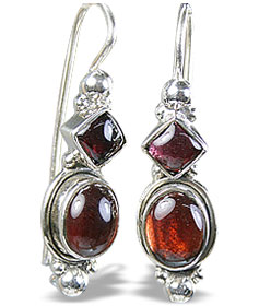 Design 8808: red garnet ethnic earrings
