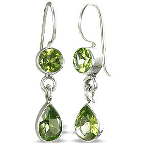 Design 8853: green peridot drop earrings