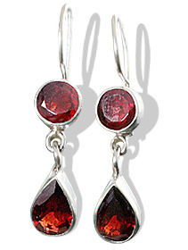 Design 8861: red garnet drop earrings