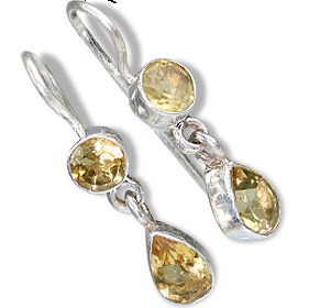 Design 8862: yellow citrine drop earrings