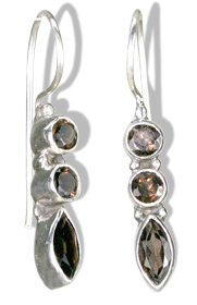 Design 8868: brown smoky quartz drop earrings
