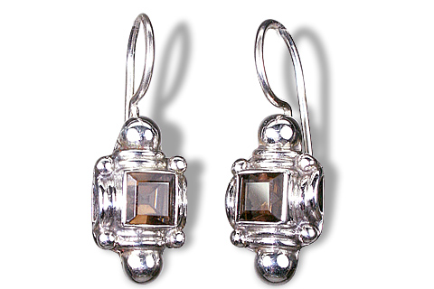 Design 8873: brown smoky quartz earrings