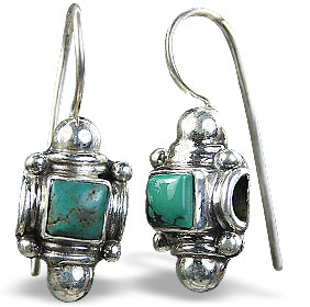 Design 8886: green turquoise earrings