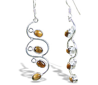 Design 895: brown tiger eye art-deco earrings