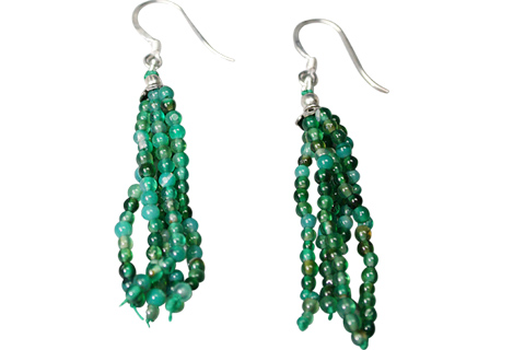Design 9071: green onyx multistrand earrings