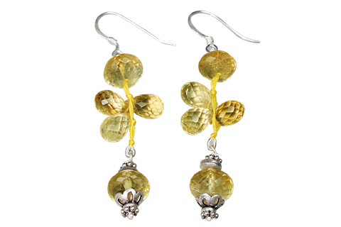 Design 9076: Yellow citrine drop earrings