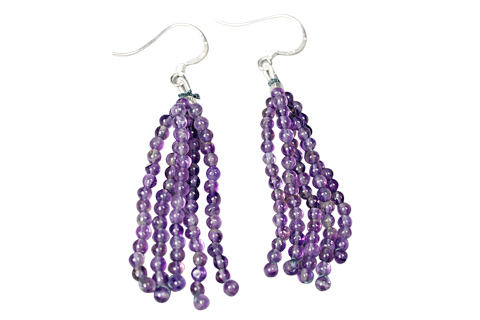 Design 9083: purple amethyst multistrand earrings
