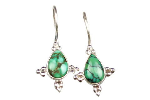 Design 9098: green turquoise drop earrings