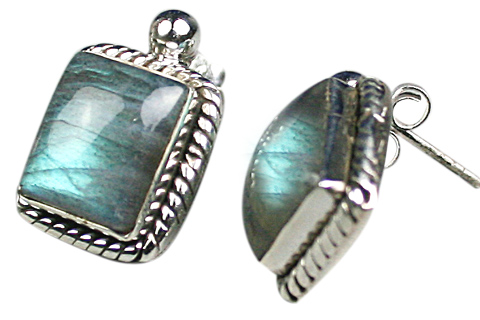 Design 9120: blue,green labradorite earrings