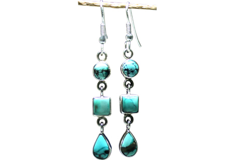 Design 9162: green turquoise earrings