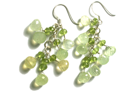 Design 9217: Green prehnite chandelier, drop earrings
