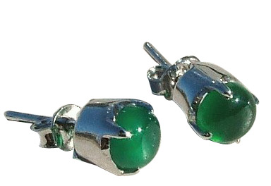 Design 986: green onyx post, studs earrings