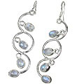 Design 1150: white moonstone art-deco earrings