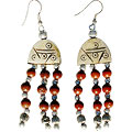 Design 16082: multi-color multi-stone multistrand earrings