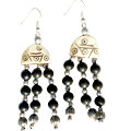 Design 16084: black,brown bone ethnic earrings