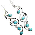 Design 1620: blue,green turquoise american-southwest earrings