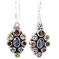 7165: multi-color citrine  flower earrings