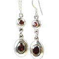 Design 811: red garnet contemporary earrings