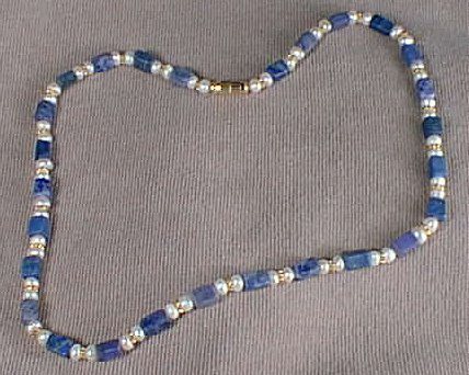Design 101: blue,white pearl necklaces