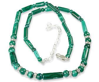 Design 1015: green malachite ethnic necklaces