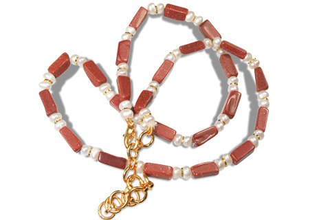 Design 102: brown,white goldstone necklaces