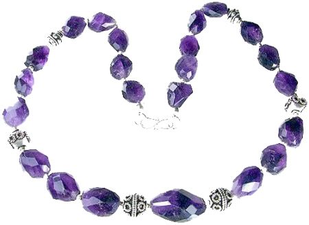 Design 1101: purple amethyst chunky necklaces
