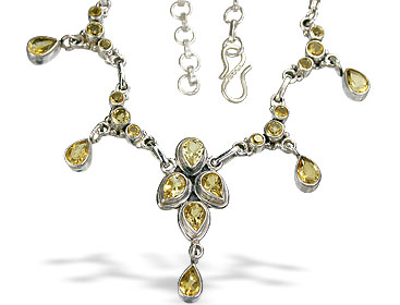 Design 1119: yellow citrine drop necklaces