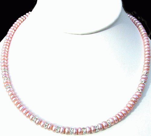 Design 1128: pink pearl necklaces