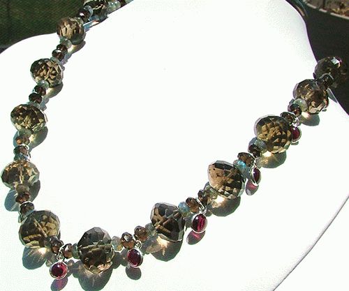 Design 1147: gray smoky quartz necklaces