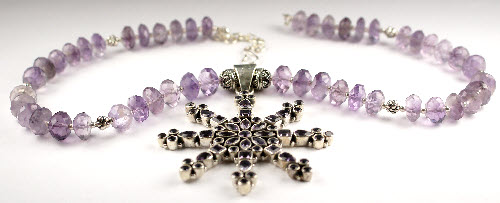 Design 1156: purple amethyst pendant necklaces