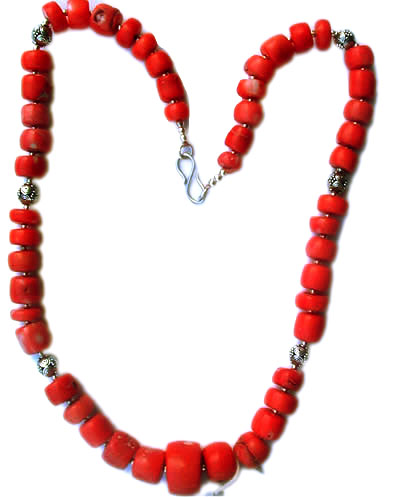 Design 1208: pink coral necklaces