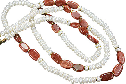 Design 121: brown,white goldstone necklaces