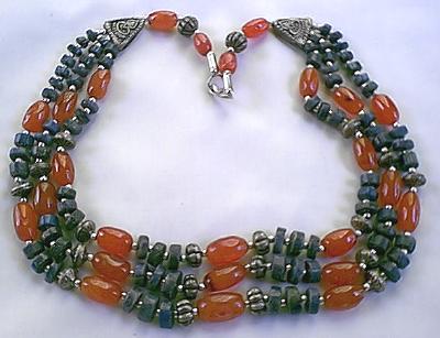 Design 13: Orange carnelian multistrand necklaces