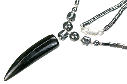 Design 1300: gray hematite claws, mens necklaces