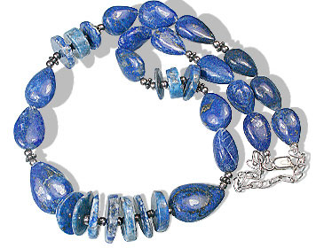 Design 13525: blue lapis lazuli ethnic necklaces